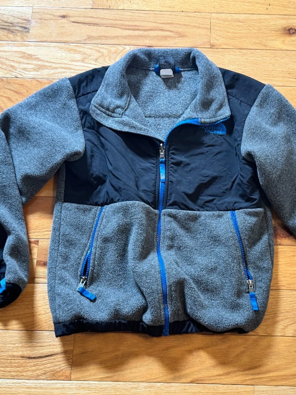 The North Face Black and Gray Jacket with Blue Accents